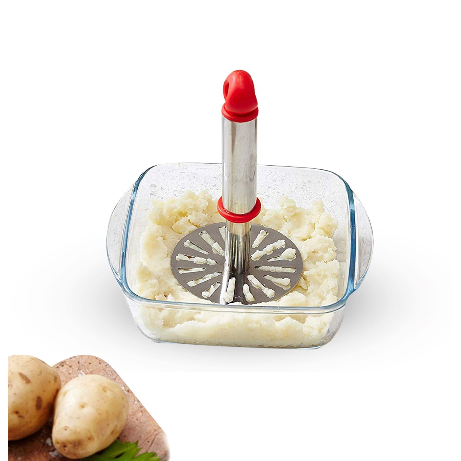 8123 Ganesh Potato/Pav Bhaji Masher with Plastic Handle, Silver & Plastic - Oval Pav Masher, Potato 1-Piece, Smasher Handle, Multicolor DeoDap 8123 Ganesh Potato/Pav Bhaji Masher with Plastic Handle, Silver & Plastic - Oval Pav Masher, Potato 1-Piece, Smasher Handle, Multicolor DeoDap